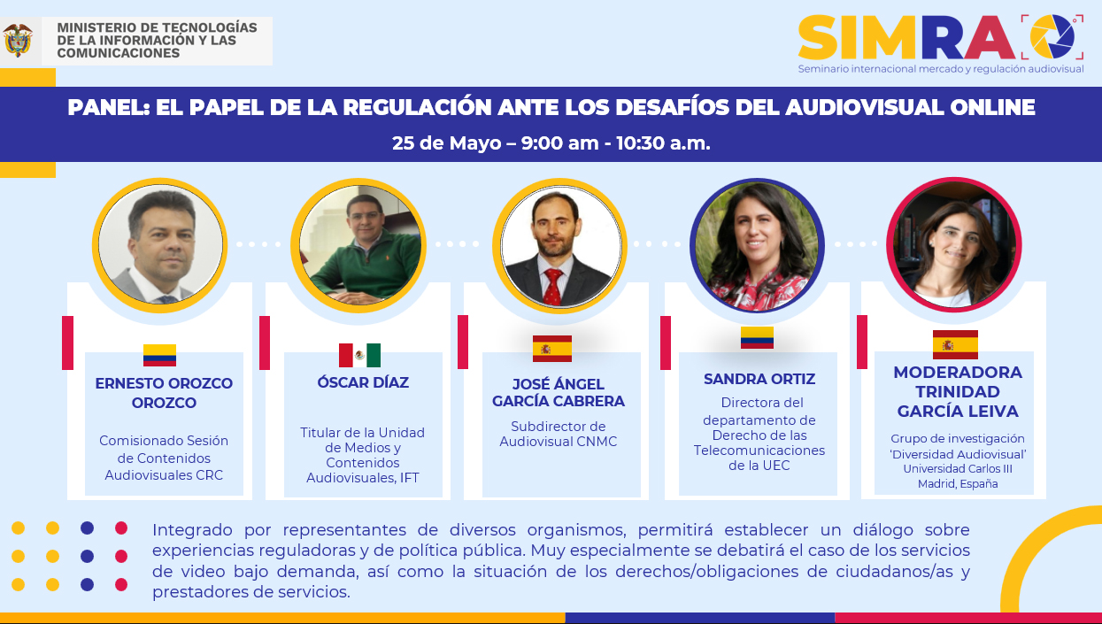Panel: El papel de la regulación ante los desafíos del audiovisual online – 25 de mayo de 2023
