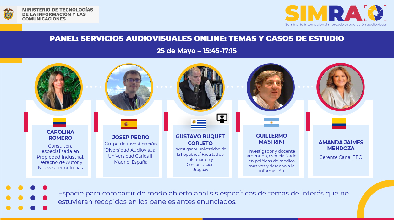 Panel: Servicios audiovisuales online: Temas y casos de estudio